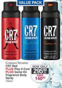 Cristiano Ronaldo CR7 Red Plus Play It Cool + Game On Fragrance Body Spray 150ml-Per Pack