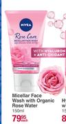 Nivea Micellar Face Wash With Organic Rose Water-150ml Each