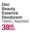 Nivea Deo Beauty Essence Assorted-150ml Each