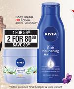 Nivea Body Cream Or Lotion Assorted-For 2 x 400ml