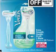 Venus Extra Smooth Handle Plus 1 Blade (Sensitive Or Platinum)-Each
