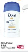 Dove Deodorant Stick Assorted-40ml Each