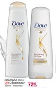 Dove Shampoo 400ml Or Conditioner 355ml Assorted-Each