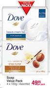 Dove Soap Value Pack Assorted-4x100g Per Pack