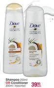Dove Shampoo 250ml Or Conditioner 200ml Assorted-Each
