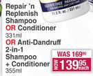 Mane n' Tail Repair n' Replenish Shampoo Or Conditioner 331ml-Each