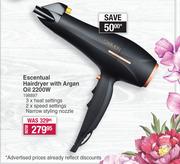 Carmen 2200W Escentual Hairdryer With Argan Oil 