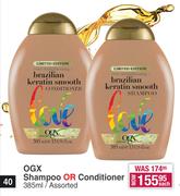 OGX Shampoo Or Conditioner Assorted-385ml Each