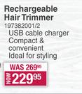 DQuip Rechargeable Hair Trimmer 197382001/2
