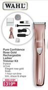 Wahl Pure Confidence Rose Gold Rechargeable Ladies Trimmer Kit 9-Piece