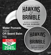 Hawkins & Brimble Water Pomade 100ml Or Beard Balm 50g-Each