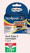 Max Shave Tech Edge 5 Cartridges-4's Per Pack