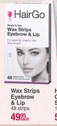 HairGo Wax Strips Eyebrow & Lip-48 Strips Each
