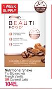 Futurelife Beauti Food Nutritional Shake French Vanilla Or Caramel Latte Sachets-7 x 55g Each