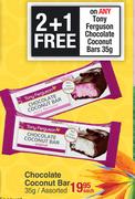 Tony Ferguson Chocolate Coconut Bar Assorted-35g Each