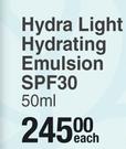 Dermastine Hydra Light Hydrating Emulsion SPF30-50ml Each