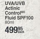 Eucerin Sun Protection UVA/UVB Actinic Control Fluid SPF100-80ml Each
