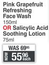Creightons Pink Grapefruit Refreshing Face Wash 150ml Or Salicylic Acid Soothing Lotion 75ml-Each