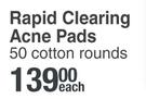 Acne-Solutions Dermaceutics Clear Skin Rapid Clearing Acne Pads 50 Cotton Rounds-Each