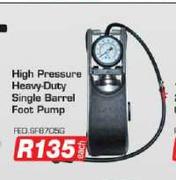 High Pressure Heavy-Duty Single Barrel Foot Pump