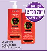 Ef-Active Hand Wash Assorted-For 2 x 500ml