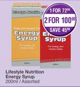 Liftstyle Nutrition Energy Syrup Assorted-For 2 x 200ml
