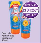 Sun Lab Family Size Sunscreen-For 1 x 250ml