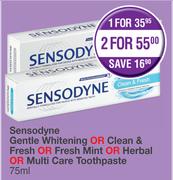 Sensodyne Gentle Whitening Or Clean & Fresh Or Fresh Mint Or Herbal,Multi Care Toothpaste-For 1x75ml