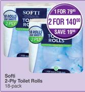 Softi 2 Ply Toilet Rolls-For 2 x 18's
