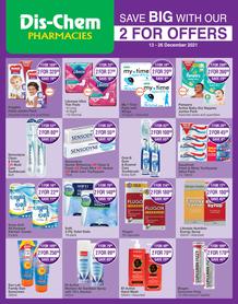 Dis-Chem : Save Big With Our 2 For Offers (13 December - 26 December 2021)