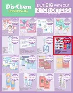Dis-Chem : Save Big With Our 2 For Offers (13 December - 26 December 2021), page 1