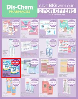 Dis-Chem : Save Big With Our 2 For Offers (13 December - 26 December 2021), page 1