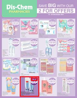 Dis-Chem : Save Big With Our 2 For Offers (13 December - 26 December 2021), page 1