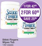 Stikki Fingers Wipes Tub-For 2 x 140's