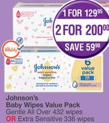 Johnson's Baby Wipes Value Pack-For 1 