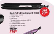 Russell Hobbs Black Retro Straightener RHRS03