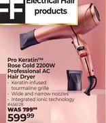 Wahl Pro Keratin Rose Gold 2200W Professional AC Hair Dryer (456128)