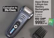 Wahl Aqua Shave Lithium-Ion Wet/Dry Rechargeable Shaver 294755- 5 Piece Per Kit