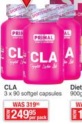 Primal Sports Nutrition CLA 3 x 90 Sofgel Capsules-Per Pack
