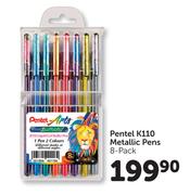 Pentel K110 Metallic Pens 8 Pack