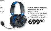 Turtle Beach Headset Recon 50 X Or P     