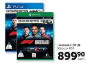 Xbox Or PS4 Formula 1 2018-Each