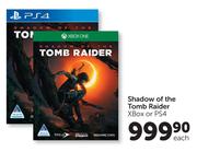 Xbox Or PS4 Shadow Of The Tomb Raider-Each