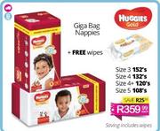 Huggies Giga Bag Nappies With Free Wipes