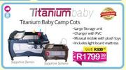 Titanium Baby Camp Cots In Sapphire Denim Or Sapphire Sahara-Each