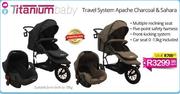 Titanium Baby Travel System Apache Charcoal & Sahara-Each