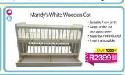 Mandy's White Wooden Cot-Each