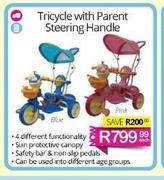 Tricycle With Parent Steering Handle-Each