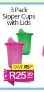 3 Pack Sipper Cups With Lids-Each