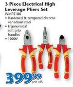 Worksman 3 Piece Electrical High Leverage Pliers Set-Per Set
